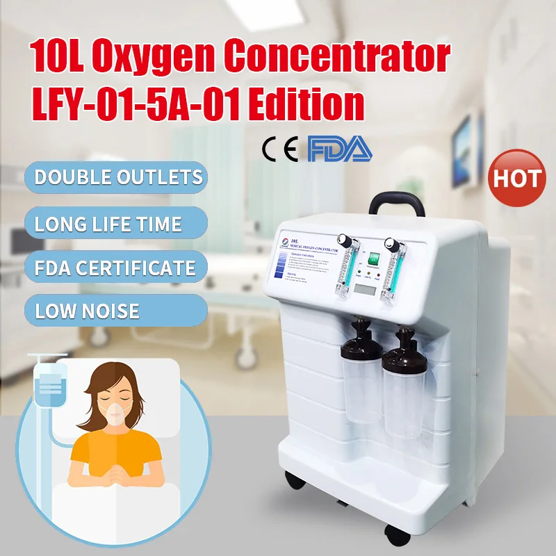 factory price cheap 10 Liter Dual Flow Oxygen generator Hospital Home Use 20l Portable Oxygen-concentrator Machine Medical Grade