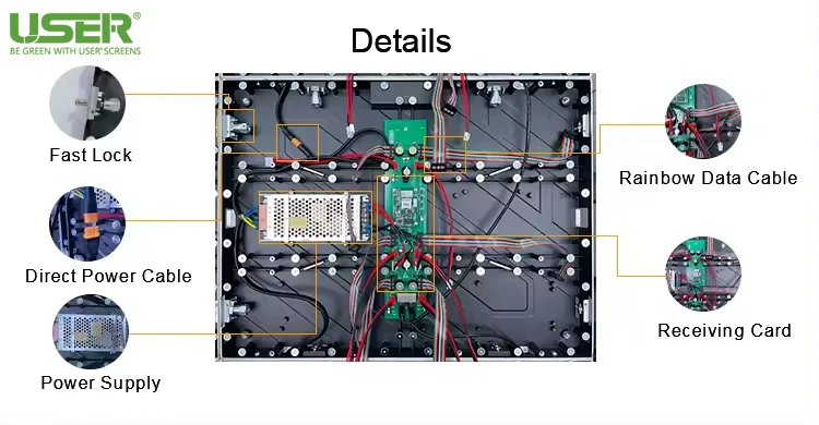 USER P1.86 P2 P2.5 front  maintenance HD LED Video Wall Small Pixel Pitch LED Screen Full Color Led Video High Refresh