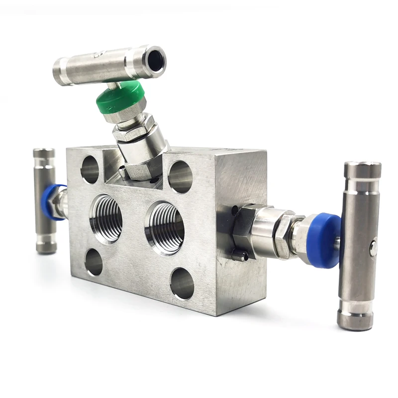 China supplier stainless steel pipe fitting high pressure valve with bolts and gaskets 3 way manifold valve