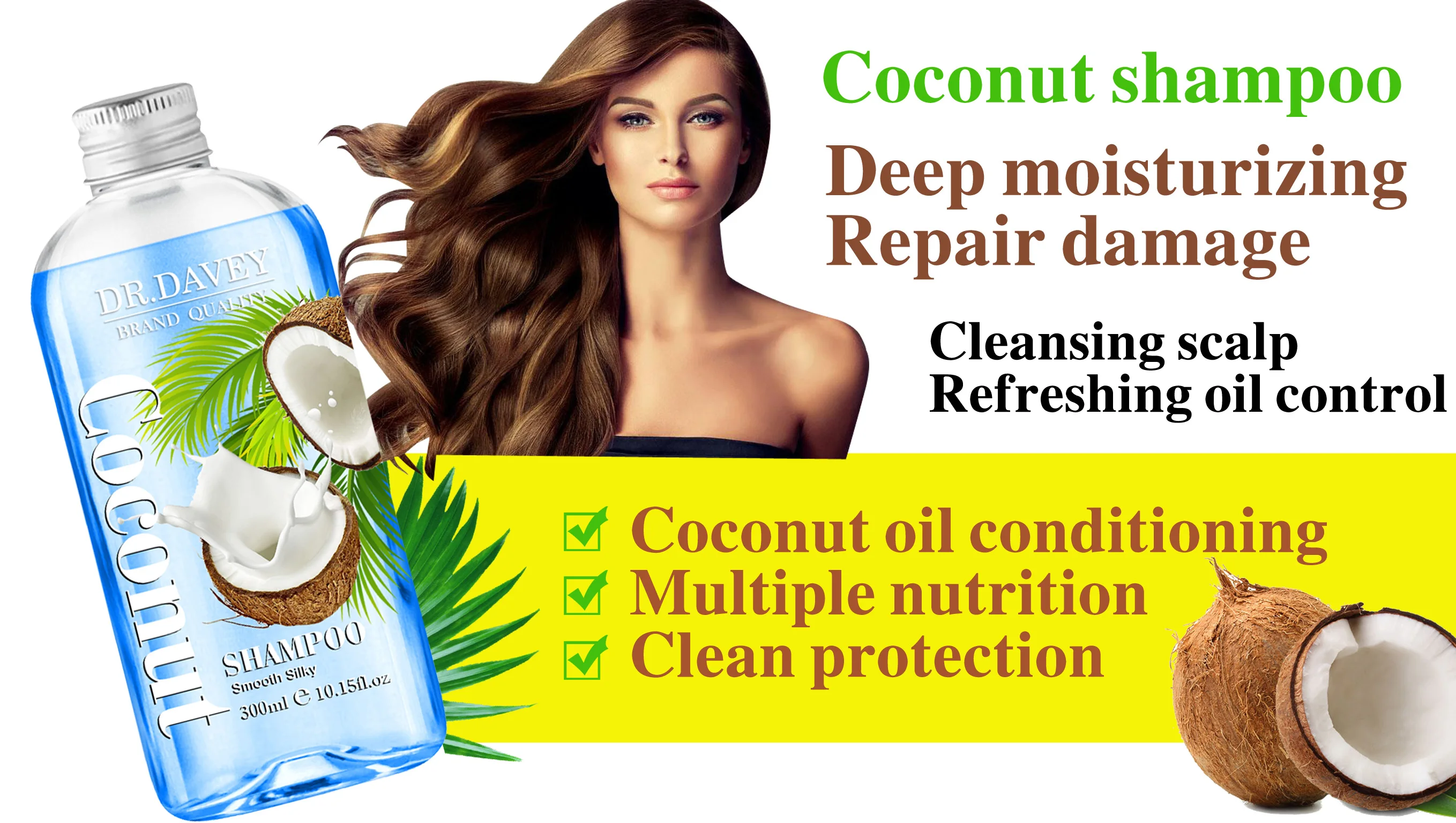 ROUSHUN Shampoo Private Label Coconut Hydrating Coconut Oil Hair Shampoo