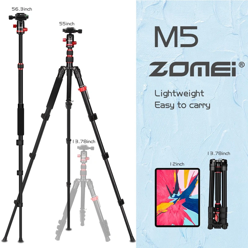 M5 professional photography light weight flexible portable dslr slr video camera mount tripod stand for camera