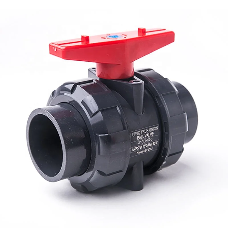 DIN Standard Industry Water Supply UPVC Double True Union Ball Valve 1/2' 3/4' 1' 4' 2 Inch 3 Inch Plastic PVC Ball Valve
