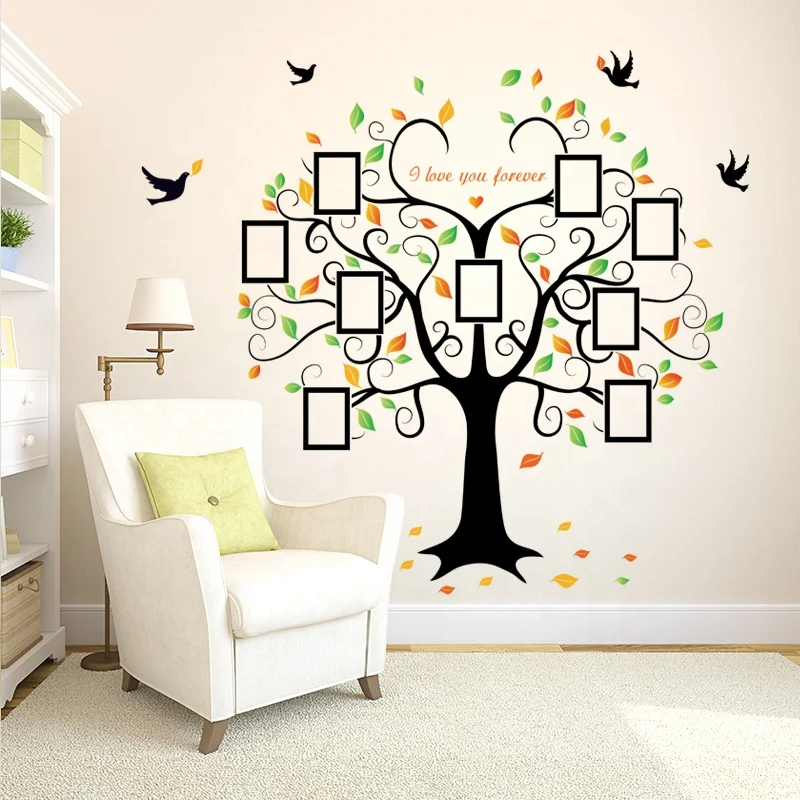 SK2010AB Family  Removable Home Decor Photo Frame Tree Wall Sticker