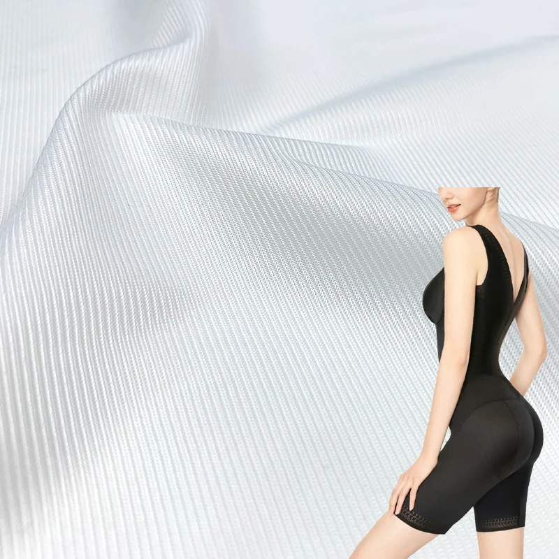 shapewear power stretch knit shiny 100%polyester fabric textile raw material for underwear