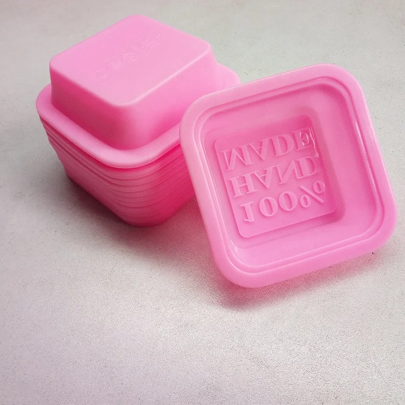 
Wholesale square silicone 100% handmade soap mold with custom logo 