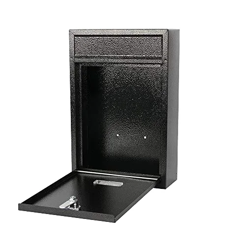 Wall Mount Metal Mail Box Security Drop Box with Transparent Window Letter Box