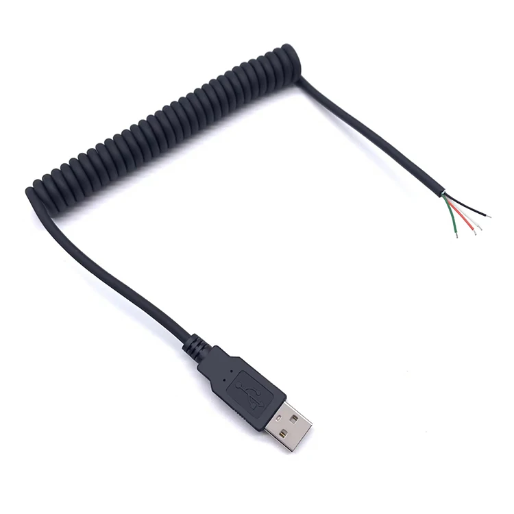 Fast Charger Flexible Coiled Spring USB Data Charge Cable Spiral Coiled Usb 2.0 AM To Micro Usb Coil Cable
