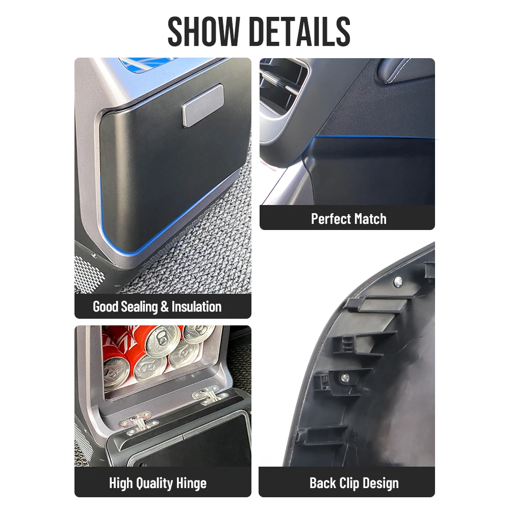 4.6L Model Y Built-In Fridge LED Control Panel 12V  Model Y Interior Accessories Tesla Model Y Backseat Mini Refrigerator