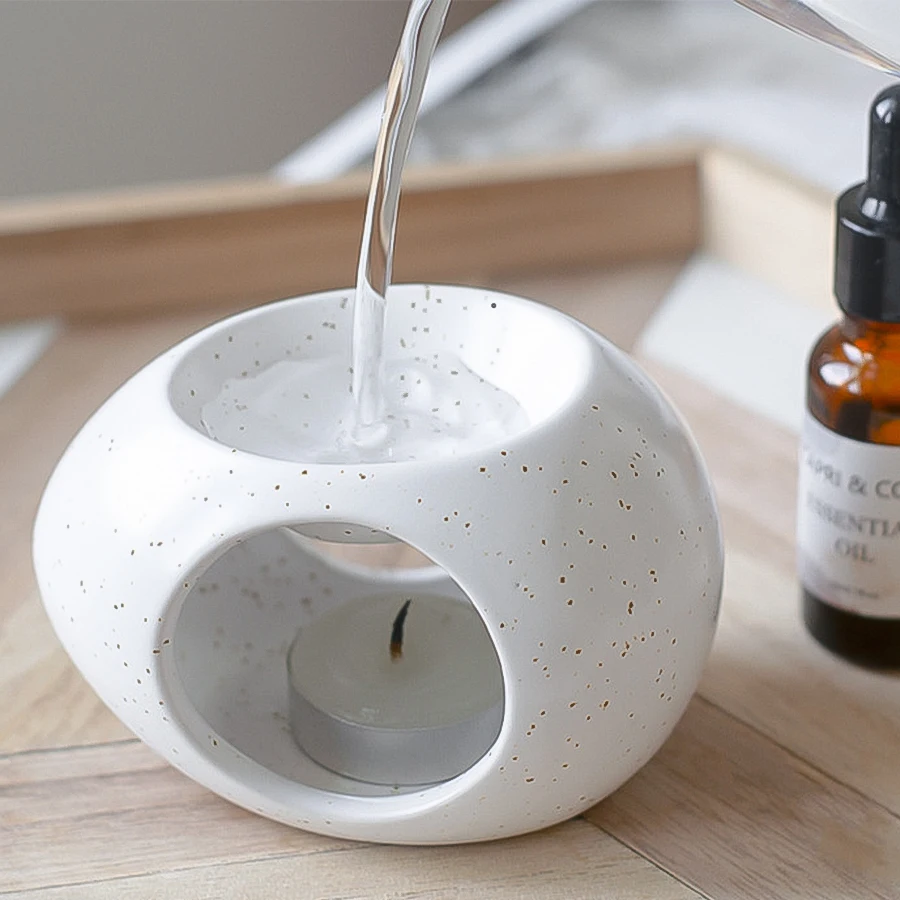 Nordic cute porcelain wax melt burner wholesale aromatherapy ceramic oil burners