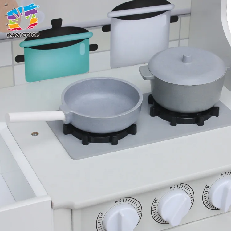 
Ready To Ship big children wooden white kitchen toy for pretend play W10C409 