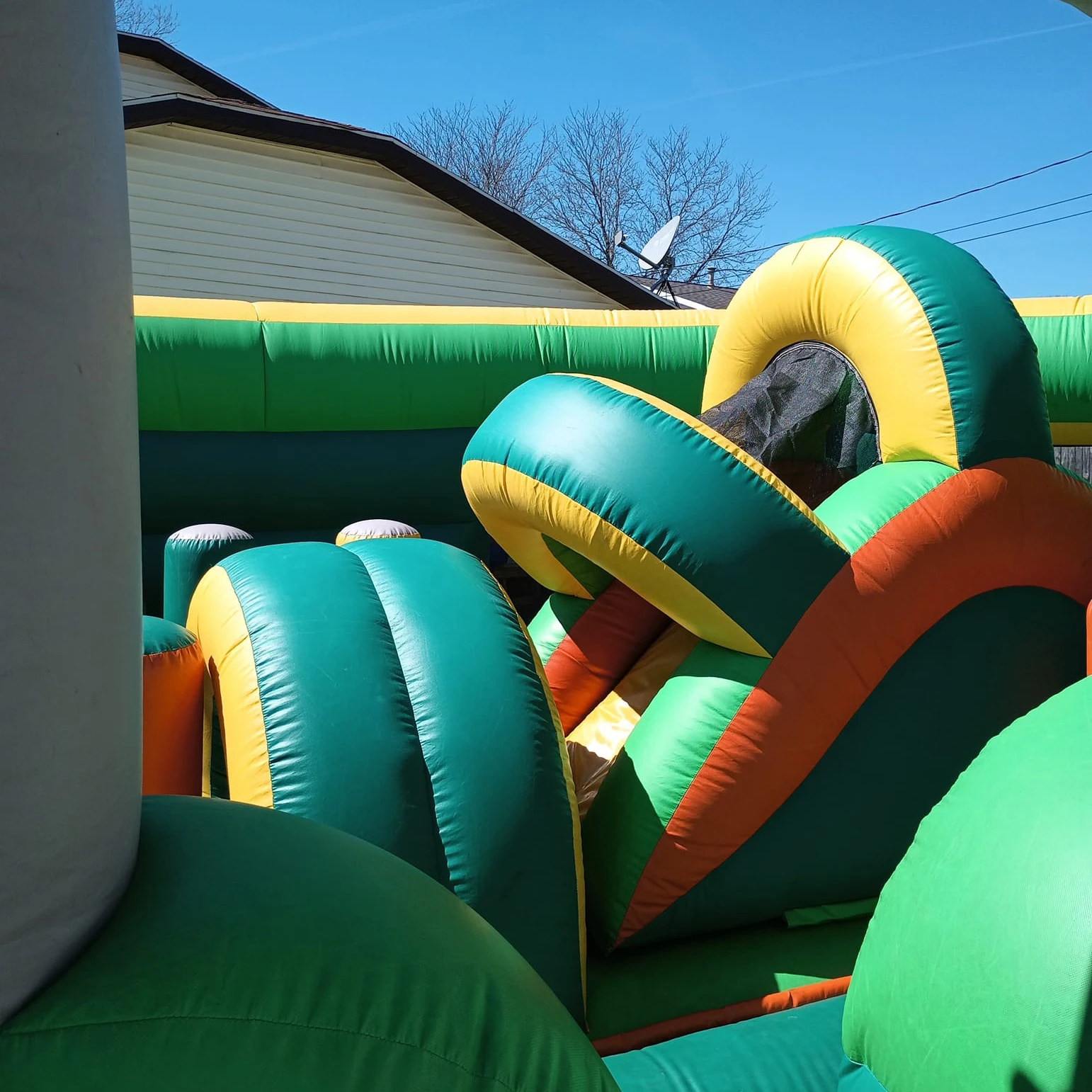 Elephant commercial inflatable obstacle course bounce house for kids Jungle bouncy castle with slide outdoor jumpers inflatable