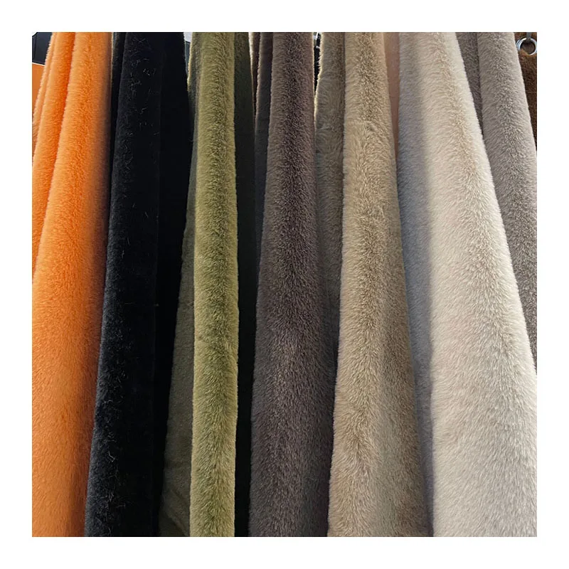 600G Faux Fur Minky Rabbit Fur Plush Fabric Solid Color For Toy Shoes And Hats