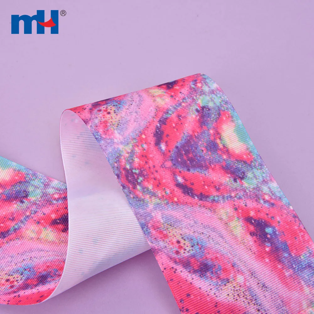 75mm Custom Galaxy Grosgrain Ribbons Hair Bow Style 3 inch Cartoon Character Heat Transfer Ribbon