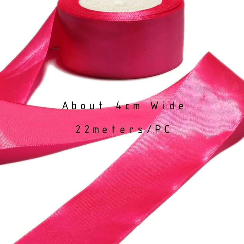 25colors Shiny Rolled Silk Satin Ribbon for Hair Accessories NO Elastic Solid Fold Over Ribbon bowknot gift box decorative stain