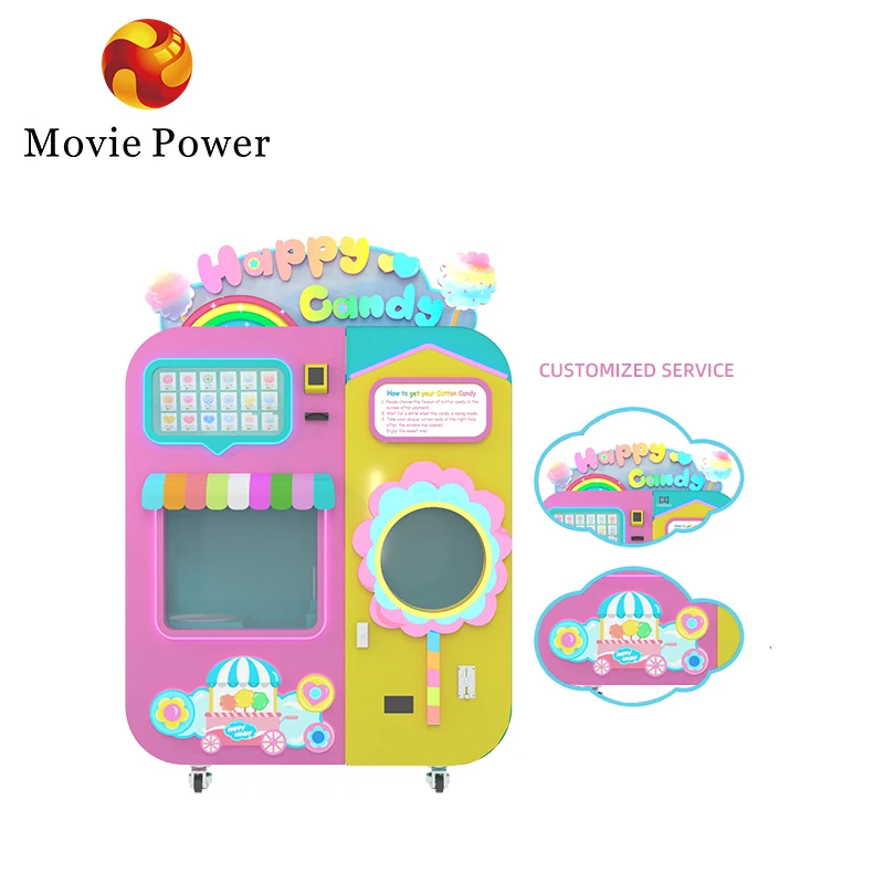 Full Automatic Cotton Candy Machine With Sugar Coin Operated Cotton Candy Vending Machine