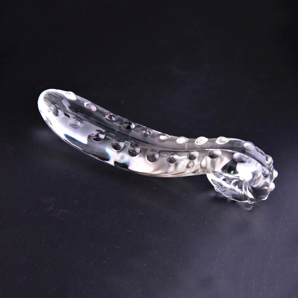 Clear glass dildo with rose tentacle magic  sex toy for female