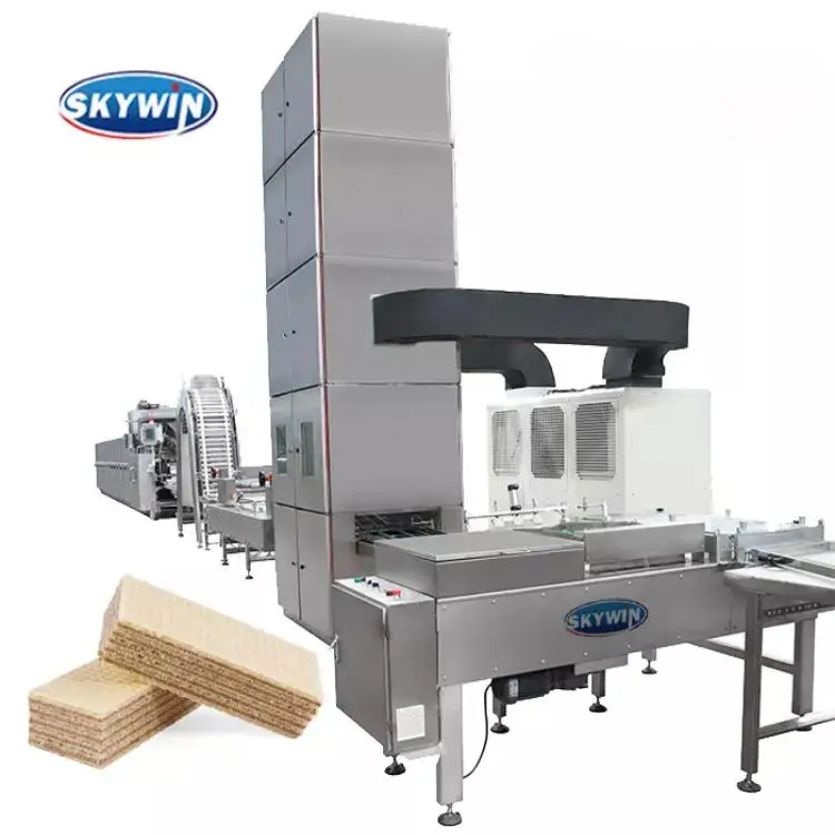 Factory price full automatic intelligence wafer making machine with packing wafer biscuit production line for biscuit plant