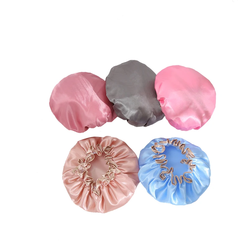 Low MOQ Women Night Sleep Hats Head Cover Shower Cap Custom sleeping cap Adjustable silk Satin Bonnet