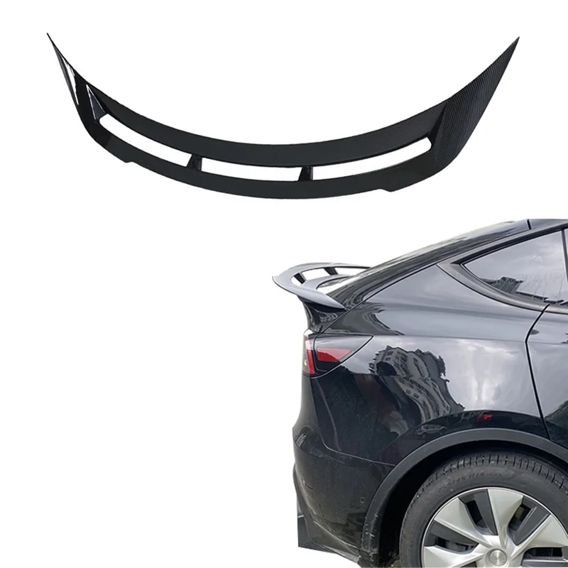 Suitable for Tesla Model Y spoiler rear wing rear spoiler carbon look carbon fiber printing and black