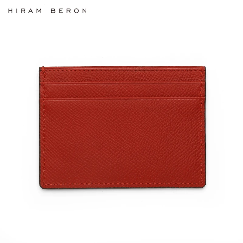 Hiram Beron Card Holder Wallet women red Italian leather dropship wholesale