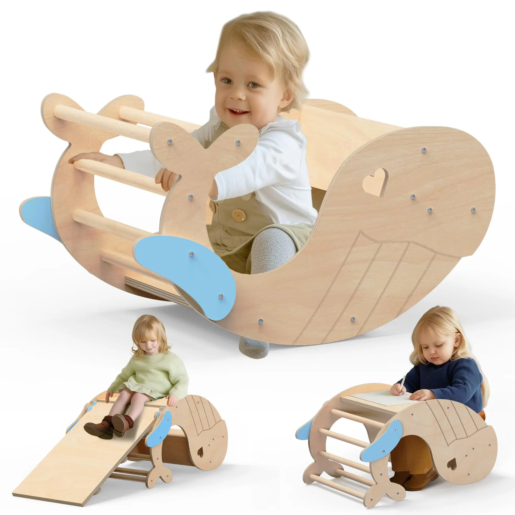 Gross Motor Skill And Physical Strength Development 3 In 1 Montessori Climbing Arch Rocker Ladder