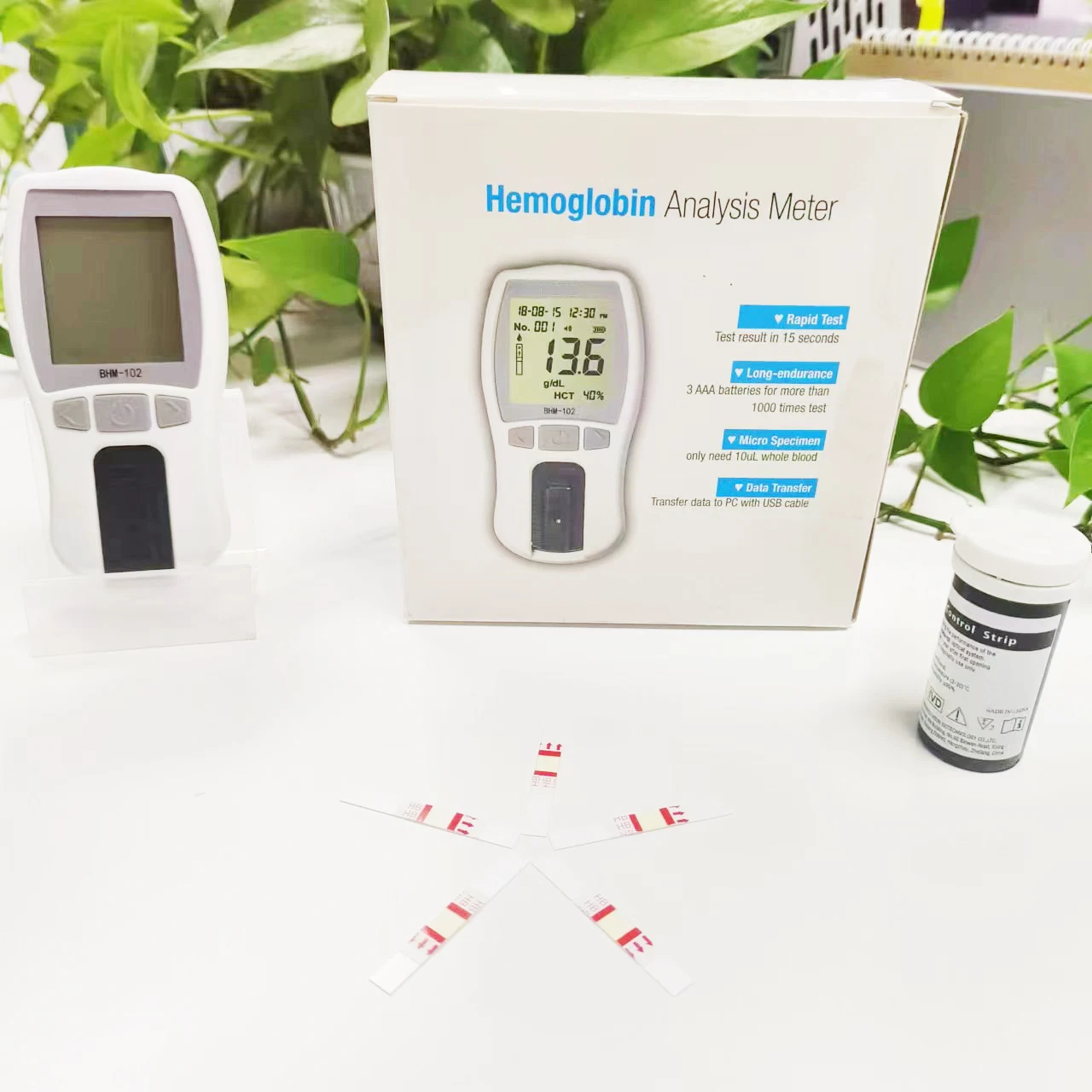 China plus hp hb machine hemoglobin test strip analysis meter of easy to operate monitoring system
