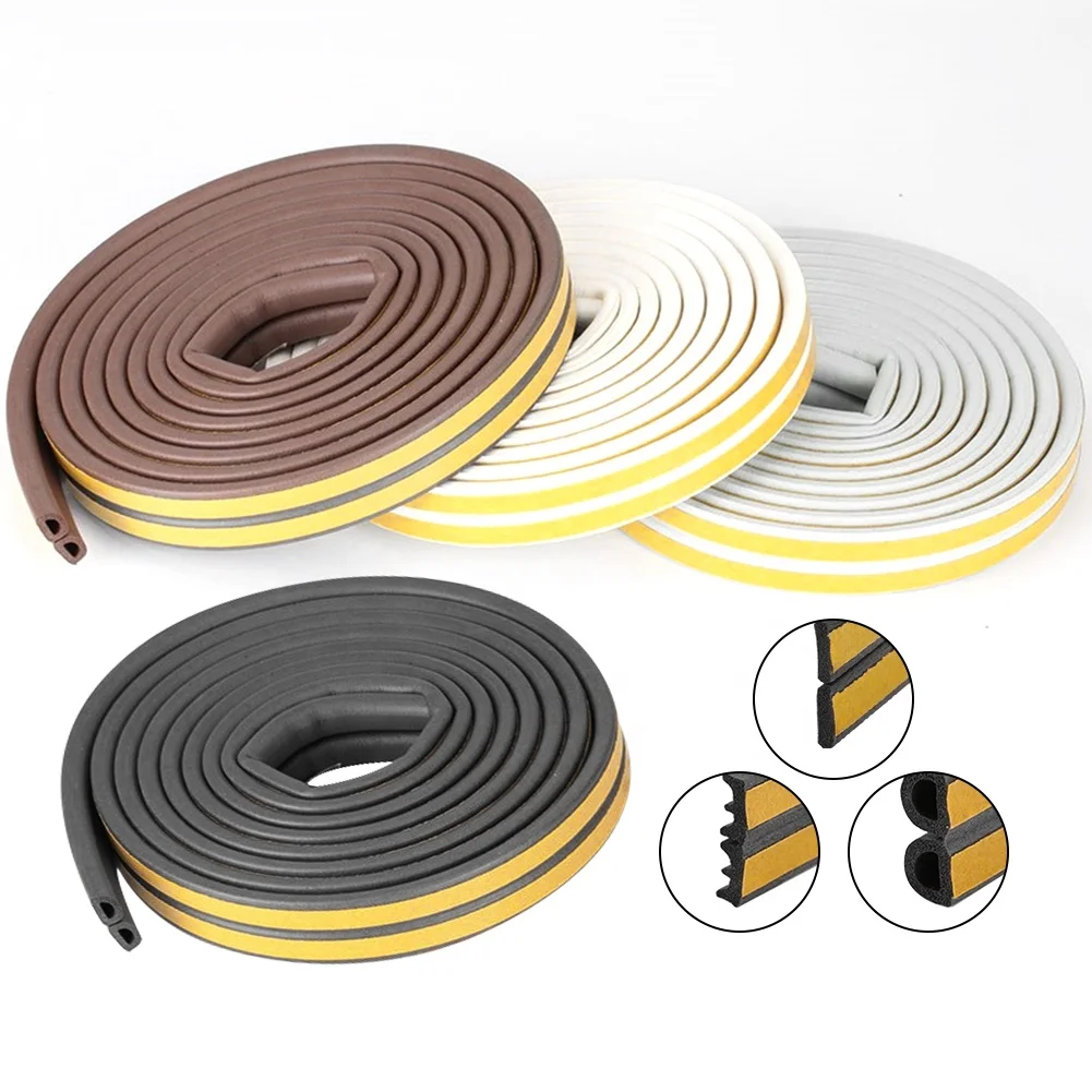 B shape 3M self adhesive EPDM rubber foam weather striping sound proof  wooden door rubber seals  window seal strips