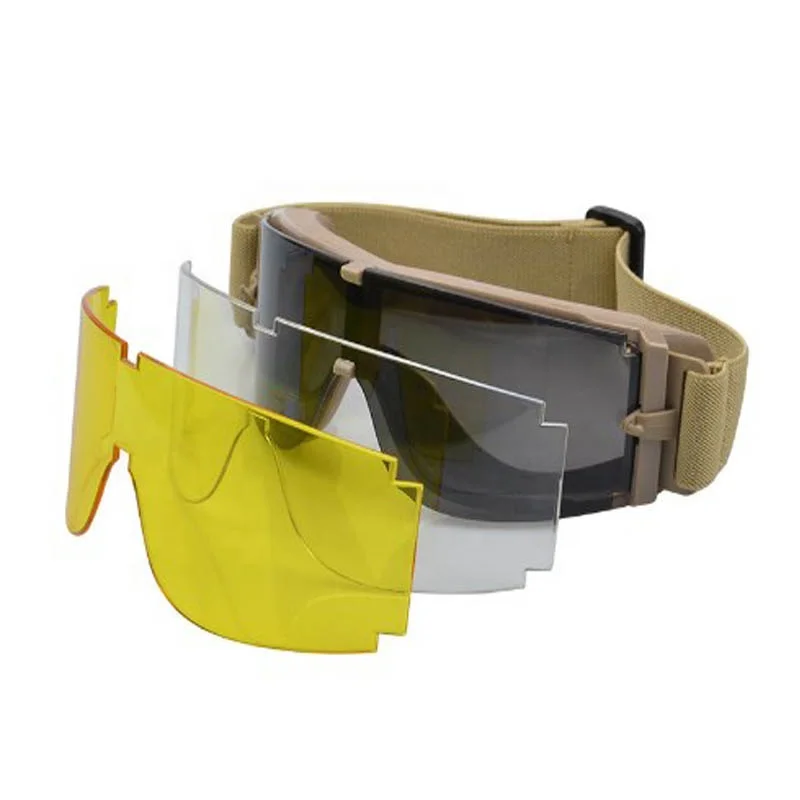 outdoor Winter Snow Sports Motorcycle tactical safety helmet goggles riding windproof eye protective anti-frog glasses