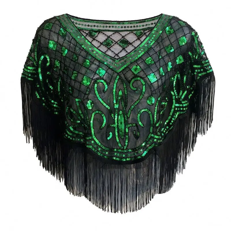Women Beaded Sequin Shawl 1920s Vintage Bolero Flapper Evening Wraps Evening Cover Up Bridal Wraps Christmas Halloween cloak