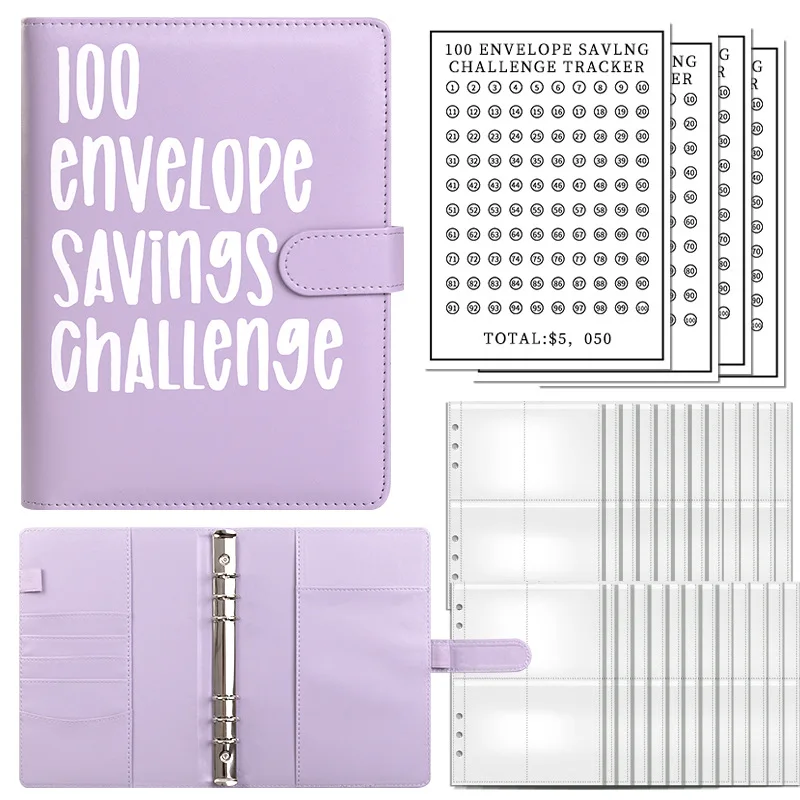 A5 Budget Binder Organizer 100 Envelope Money Saving Box A6 Size Savings Challenge Budget Planner Book