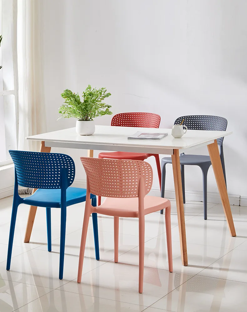 Nordic style Outdoor stool Casual backrest chair Plastic dining chair for Restaurants and Convenience Stores