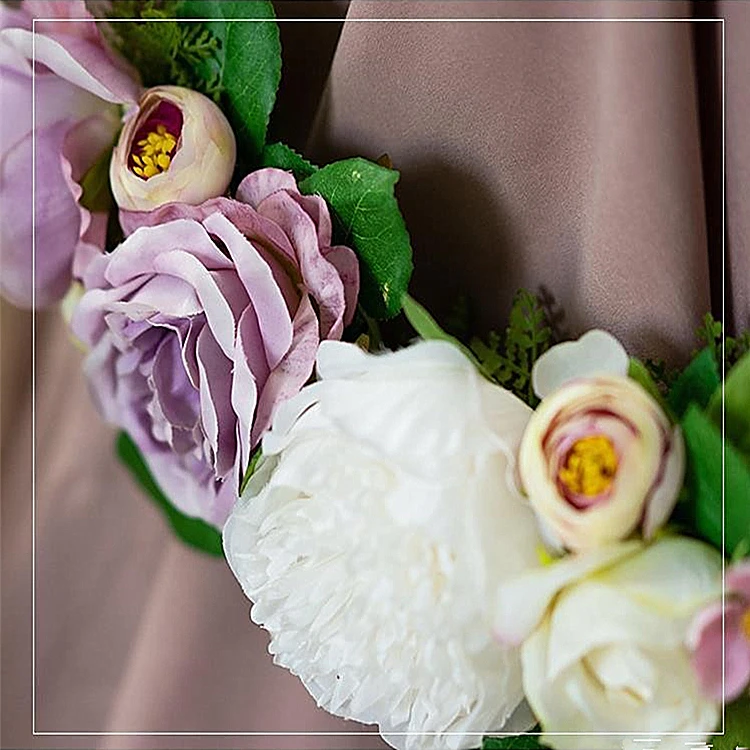 New arrival flower wreath ring hoop bouquet party home decoeative hanging wedding rose flower garland