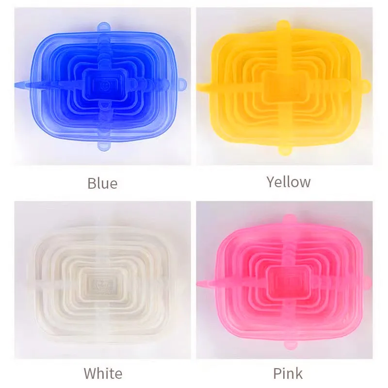 Amazon Hot Sale Non Stick Stretch Silicone Lid Cup Bowl Silicone Cover Pan