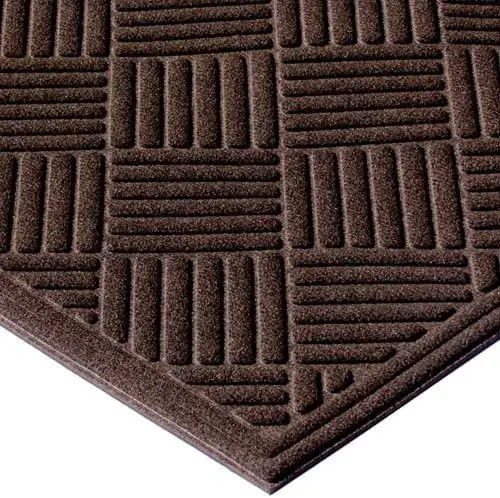 YIJIA embossed  Cross hatch Entrance Door Mat  Chocolate  2-feet by 3-feet