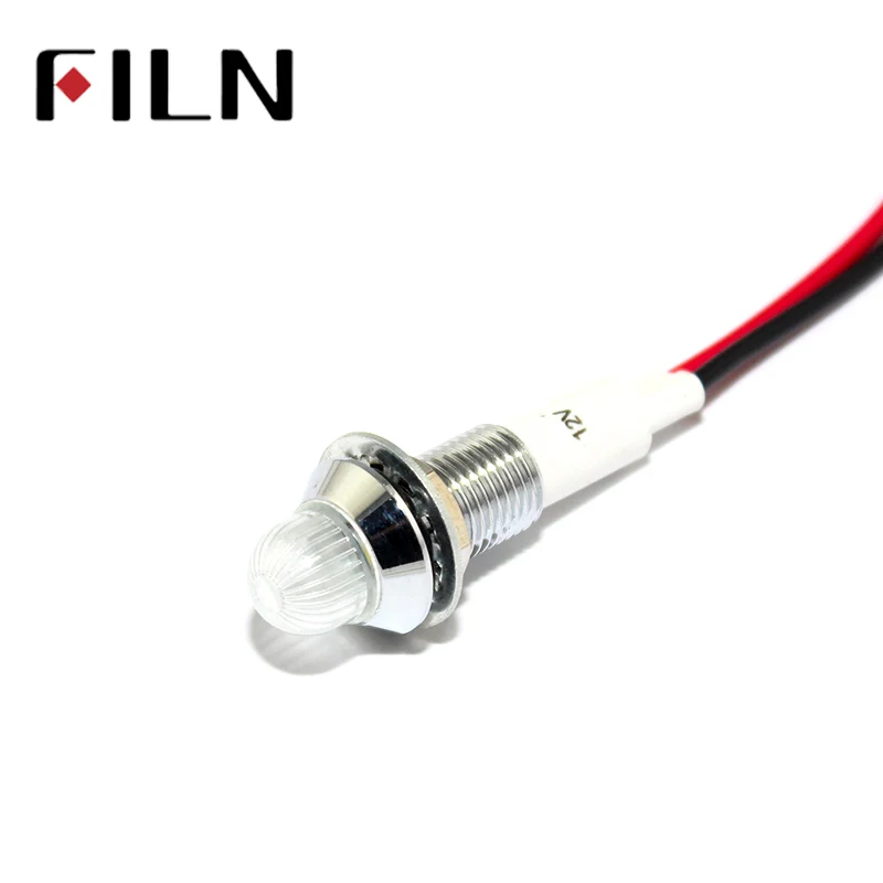 Металлический светодиодный индикатор Filn FL1M-10BW-1 10 мм, водонепроницаемый индикатор, сигнальная лампа 3 в, 5 в, 6 в, 9 в, 12 в, 24 в, 110 в, 220 в