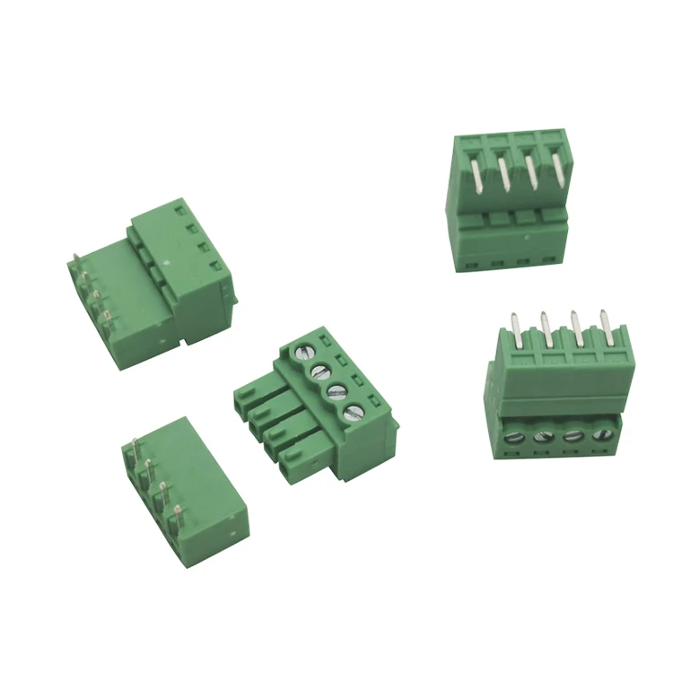 H15EDG 3.5 MM Pitch 4 pole  electric pluggable terminal  block connector 4 way male and female  terminal block