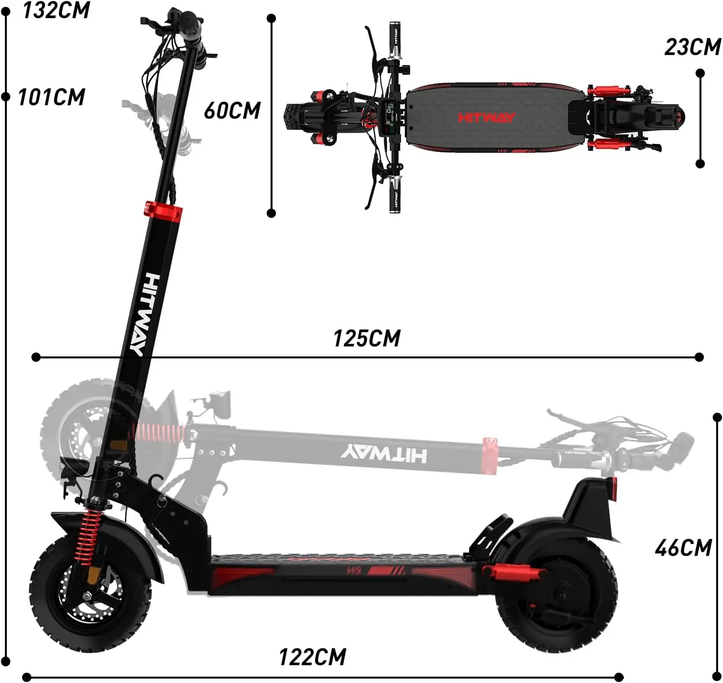 Pre-Sale EU UK Stocks New Arrivals High-Power  Large Battery Capacity Folding Urban Cross-Country HITWAY  500W 48V 10 E-Scooter