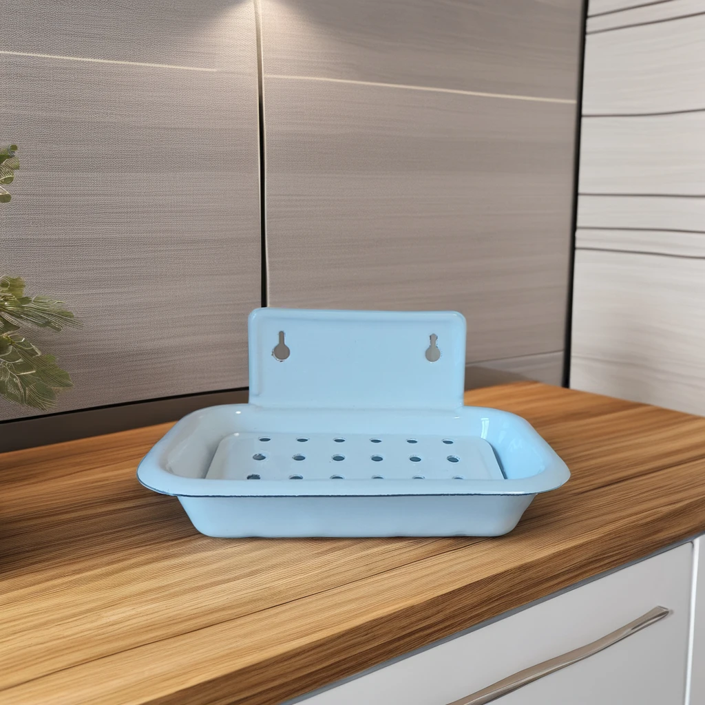 Hollow out Enamel Metal Soap Holder Bathroom Soap Box Dish Bath & Toilet Supply