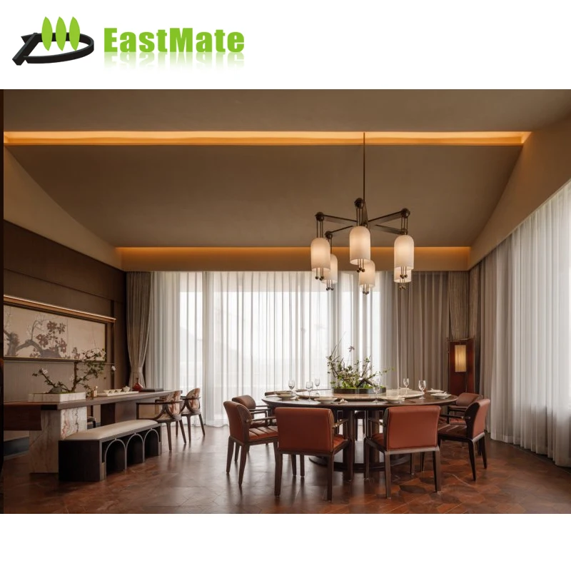 Hotel Restaurant Furniture Customized 5 Star Restaurant Set Solid Wood Round Dining Table Wooden Modern Booth Luxurious Retro