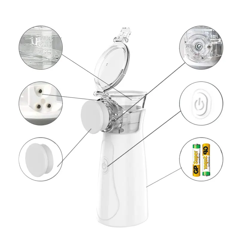 Silent Portable Inhaler Mesh Nebulizer Handheld USB Portable Mesh Ultrasonic Nebulizer Machine