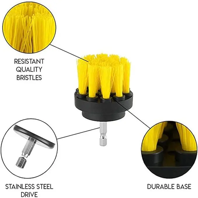 Wholesales 3 Pcs Power Scrubber & Electric Drill Attachment Brush of Kitchen Cleaning Tools Set