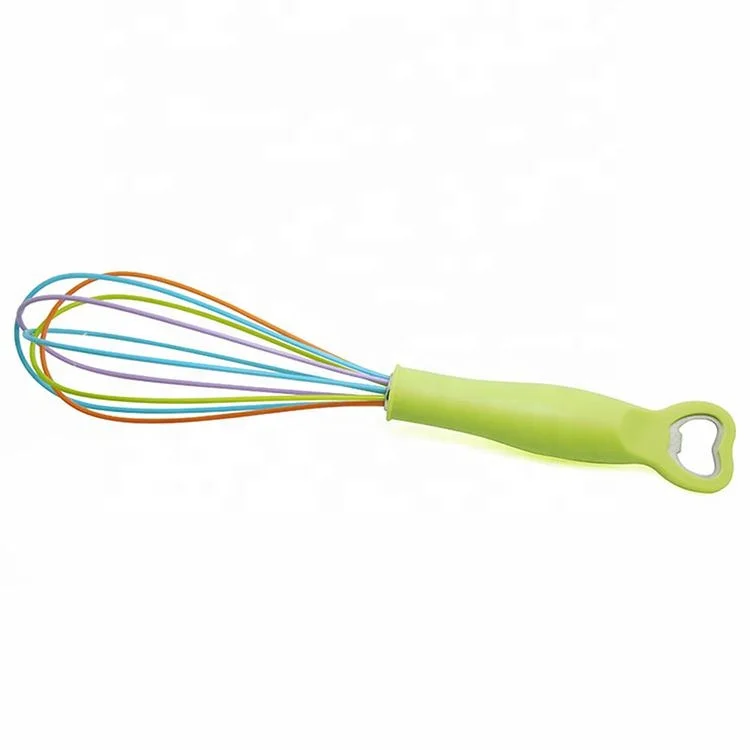UJ-WS032-12  5 Wires  Silicone Whisk  Silicone Egg Beater with Bottle Opener