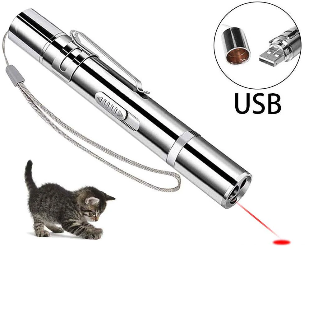 
durable usb rechargeable laser custom electronic pet funny interactive cat toy laser tease cats pen 