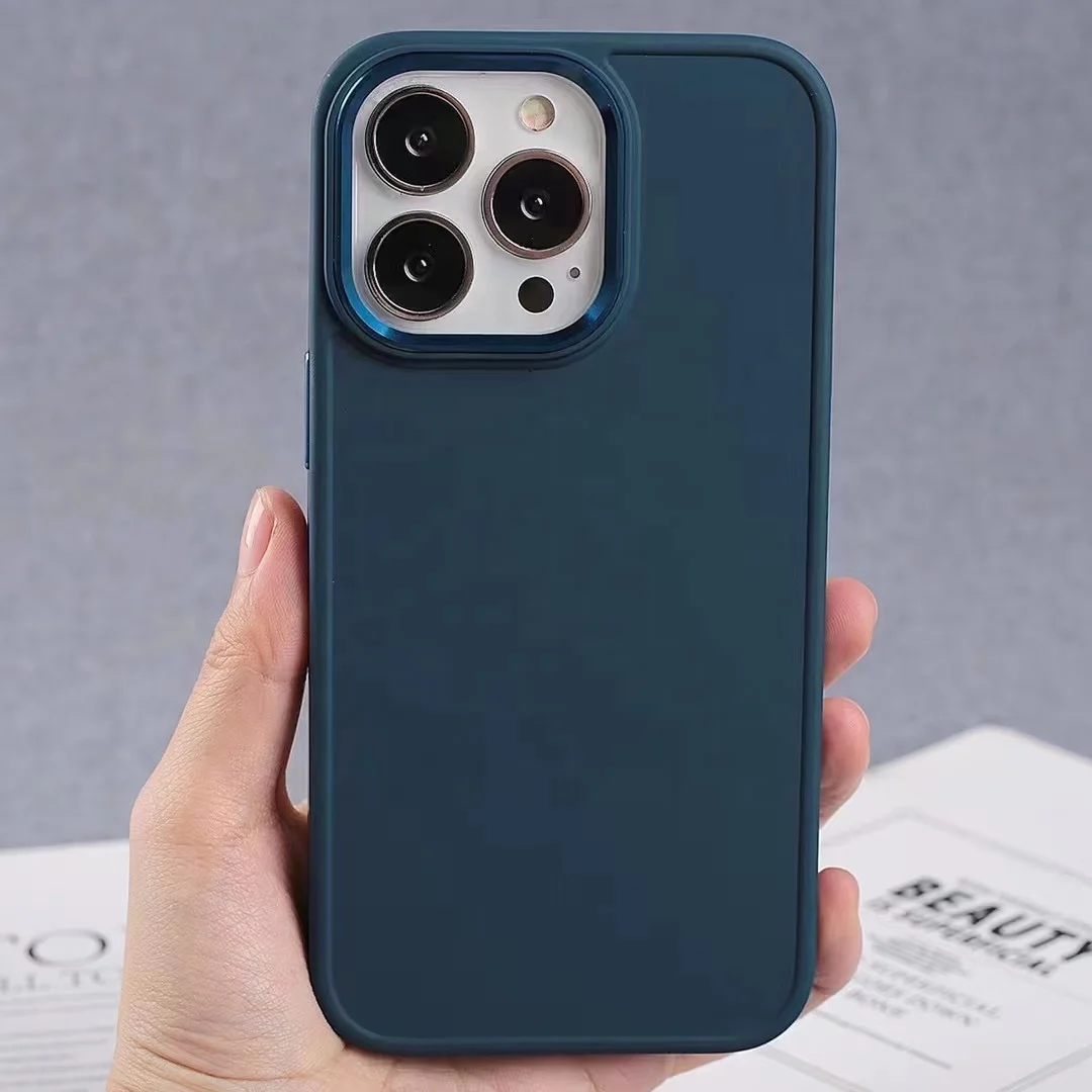Metal 3 in 1 Frosted Hard Phone Case Candy Color Metal Lens Aluminum Button For iPhone7/8 XR XS MAX 13 Pro Max 12 Mini 11 Case