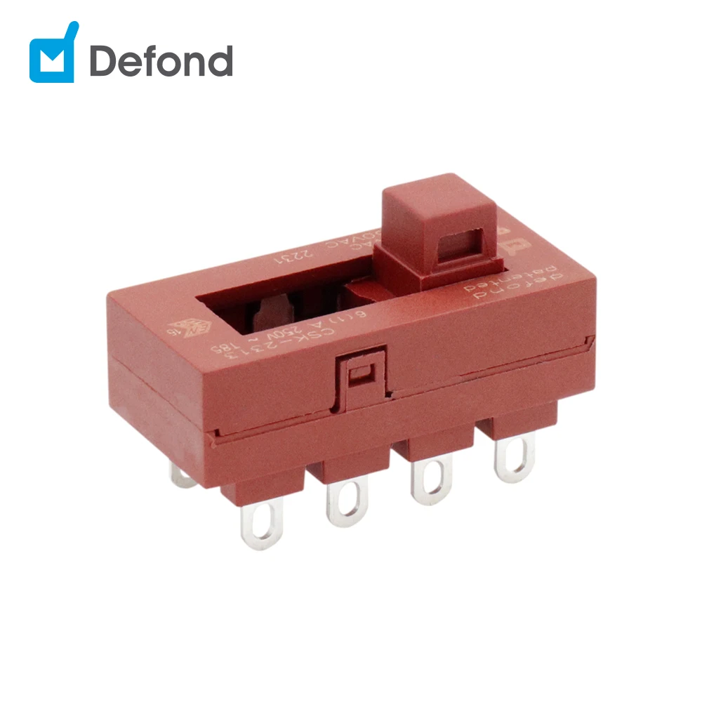 Defond CSK-2313-03 6A 250V AC DP3T 8PIN t85 1e4 3-позиционные слайд-переключатели 3-позиционные Скользящие переключатели