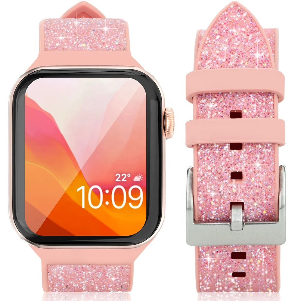 Designer Silicone Smart Wrist Watch Bands for Apple Watch Rubber Strap Series 6 5 4 for iWatch Wristband 38 40 42 44 mm