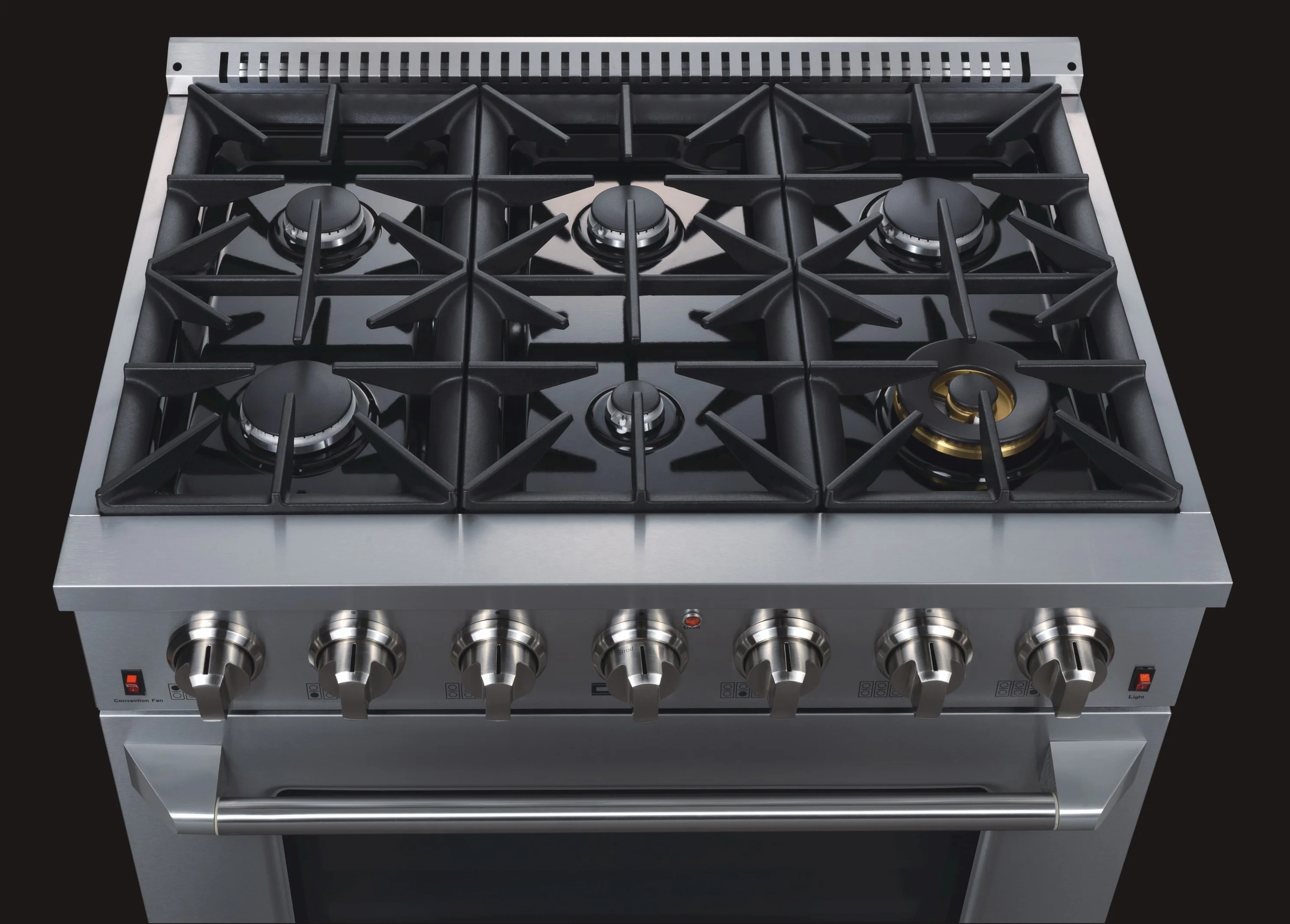 SENG ETL certified black titanium professional range  6 burner 30&36&48 inch free standing gas cooker