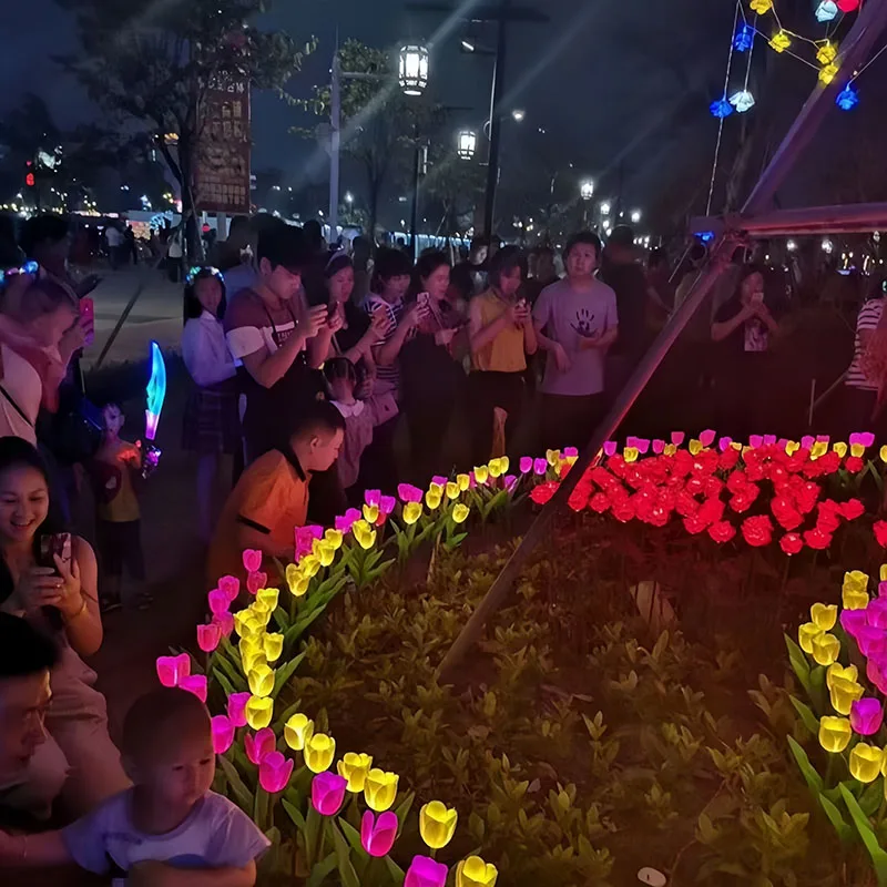 Tulip Flower Ground Lamp Soft Gel Ground Lawn Lamp Luminescent Moulding Lighting Landscape Lights