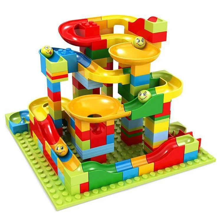 Малый Размер блок гоночный разнообразный слайд трек DIY строительные блоки Воронка игрушки