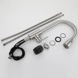 Tapwares Pull Down Stainless Steel Waterfall Spout Brushed Nickel Kitchen Faucet Kitchen Sink